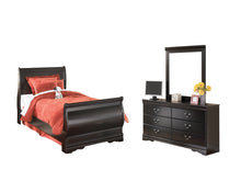 Load image into Gallery viewer, Huey Vineyard  Sleigh Bed With Mirrored Dresser And 2 Nightstands
