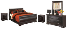 Load image into Gallery viewer, Huey Vineyard  Sleigh Bed With Mirrored Dresser And 2 Nightstands
