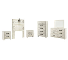 Load image into Gallery viewer, Cambeck  Panel Headboard With Mirrored Dresser, Chest And 2 Nightstands
