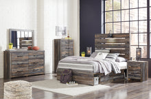 Load image into Gallery viewer, Drystan  Panel Bed With 2 Storage Drawers With Mirrored Dresser, Chest And Nightstand
