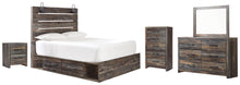 Load image into Gallery viewer, Drystan  Panel Bed With 2 Storage Drawers With Mirrored Dresser, Chest And Nightstand
