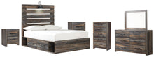 Load image into Gallery viewer, Drystan  Panel Bed With 2 Storage Drawers With Mirrored Dresser, Chest And 2 Nightstands
