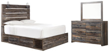 Load image into Gallery viewer, Drystan  Panel Bed With 2 Storage Drawers With Mirrored Dresser
