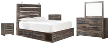 Load image into Gallery viewer, Drystan  Panel Bed With 2 Storage Drawers With Mirrored Dresser And 2 Nightstands
