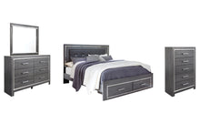 Load image into Gallery viewer, Lodanna  Panel Bed With 2 Storage Drawers With Mirrored Dresser And Chest
