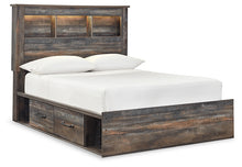 Load image into Gallery viewer, Drystan Full Bookcase Bed with 4 Storage Drawers with Mirrored Dresser and Chest
