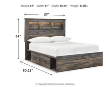 Load image into Gallery viewer, Drystan Full Bookcase Bed with 4 Storage Drawers with Mirrored Dresser and Chest
