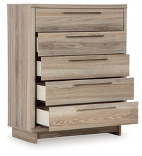 Load image into Gallery viewer, Hasbrick King Panel Headboard with Mirrored Dresser and Chest
