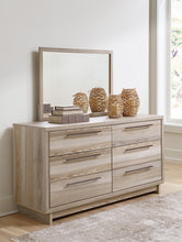 Load image into Gallery viewer, Hasbrick King Panel Headboard with Mirrored Dresser, Chest and 2 Nightstands
