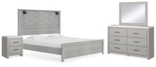 Load image into Gallery viewer, Cottonburg King Panel Bed with Mirrored Dresser and Nightstand
