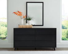Load image into Gallery viewer, Danziar Queen Panel Bed with Mirrored Dresser
