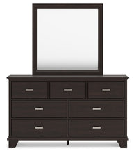 Load image into Gallery viewer, Covetown Full Panel Bed with Mirrored Dresser
