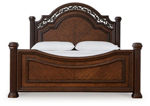 Load image into Gallery viewer, Lavinton Queen Poster Bed with Mirrored Dresser, Chest and 2 Nightstands
