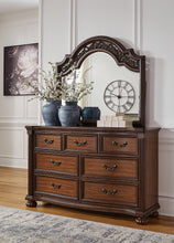 Load image into Gallery viewer, Lavinton Queen Poster Bed with Mirrored Dresser, Chest and 2 Nightstands
