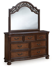 Load image into Gallery viewer, Lavinton California King Poster Bed with Mirrored Dresser, Chest and 2 Nightstands
