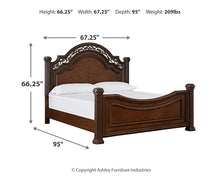 Load image into Gallery viewer, Lavinton Queen Poster Bed with Mirrored Dresser
