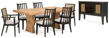 Load image into Gallery viewer, Galliden Dining Table and 6 Chairs with Storage
