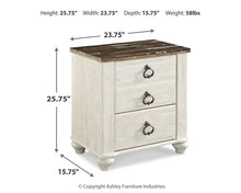 Load image into Gallery viewer, Willowton King Panel Bed with Mirrored Dresser and Nightstand
