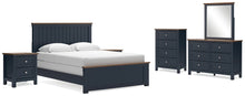Load image into Gallery viewer, Landocken Queen Panel Bed with Mirrored Dresser, Chest and 2 Nightstands
