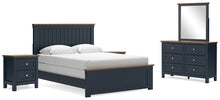 Load image into Gallery viewer, Landocken Queen Panel Bed with Mirrored Dresser and 2 Nightstands
