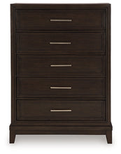 Load image into Gallery viewer, Neymorton King Upholstered Panel Bed with Mirrored Dresser and Chest
