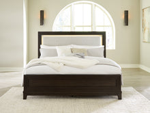 Load image into Gallery viewer, Neymorton King Upholstered Panel Bed with Mirrored Dresser, Chest and Nightstand
