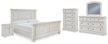 Load image into Gallery viewer, Robbinsdale Queen Panel Bed with Mirrored Dresser, Chest and Nightstand
