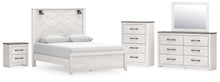Load image into Gallery viewer, Gerridan Queen Panel Bed with Mirrored Dresser, Chest and Nightstand
