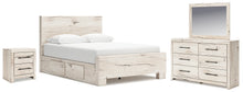 Load image into Gallery viewer, Lawroy Queen Panel Bed with Mirrored Dresser and Nightstand
