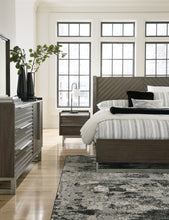 Load image into Gallery viewer, Arkenton Queen Panel Bed with Mirrored Dresser and 2 Nightstands
