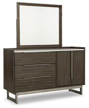 Load image into Gallery viewer, Arkenton Queen Panel Bed with Mirrored Dresser and 2 Nightstands
