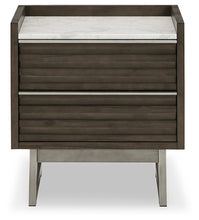 Load image into Gallery viewer, Arkenton Queen Panel Bed with Mirrored Dresser and 2 Nightstands
