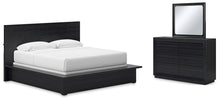 Load image into Gallery viewer, Londer King Panel Bed with Mirrored Dresser
