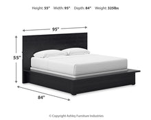 Load image into Gallery viewer, Londer King Panel Bed with Mirrored Dresser
