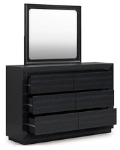 Load image into Gallery viewer, Londer Queen Panel Bed with Mirrored Dresser
