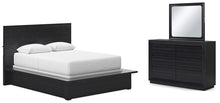 Load image into Gallery viewer, Londer Queen Panel Bed with Mirrored Dresser
