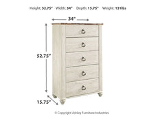 Load image into Gallery viewer, Willowton  Panel Bed With Mirrored Dresser, Chest And Nightstand
