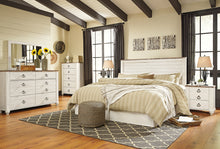 Load image into Gallery viewer, Willowton / Panel Headboard With Mirrored Dresser, Chest And Nightstand
