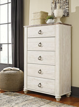 Load image into Gallery viewer, Willowton / Panel Headboard With Mirrored Dresser, Chest And 2 Nightstands
