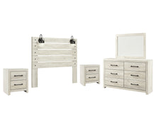Load image into Gallery viewer, Cambeck  Panel Headboard With Mirrored Dresser And 2 Nightstands
