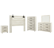 Load image into Gallery viewer, Cambeck  Panel Headboard With Mirrored Dresser, Chest And Nightstand
