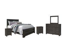 Load image into Gallery viewer, Brinxton Queen Panel Bed with Mirrored Dresser and 2 Nightstands

