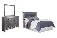 Load image into Gallery viewer, Lodanna Queen/Full Upholstered Panel Headboard with Mirrored Dresser

