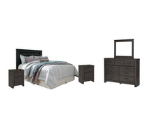Load image into Gallery viewer, Brinxton King/California King Panel Headboard with Mirrored Dresser and 2 Nightstands
