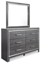 Load image into Gallery viewer, Lodanna King Panel Bed with 2 Storage Drawers with Mirrored Dresser, Chest and 2 Nightstands
