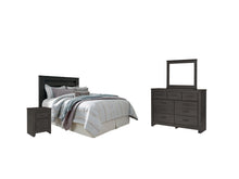 Load image into Gallery viewer, Brinxton Queen/Full Panel Headboard with Mirrored Dresser and 2 Nightstands
