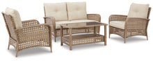 Load image into Gallery viewer, Braylee Outdoor Loveseat and 2 Chairs with Coffee Table

