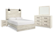 Load image into Gallery viewer, Cambeck Queen Panel Bed with Mirrored Dresser and Nightstand

