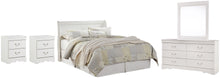 Load image into Gallery viewer, Anarasia Queen Sleigh Headboard with Mirrored Dresser and 2 Nightstands
