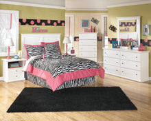 Load image into Gallery viewer, Bostwick Shoals Full Panel Headboard with Mirrored Dresser, Chest and 2 Nightstands
